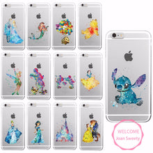 Watercolor Tinkerbell Mickey Minne Stitch Mermaid Princess  Lion King Poof Bear Monsters University Soft TPU Phone Case Coque