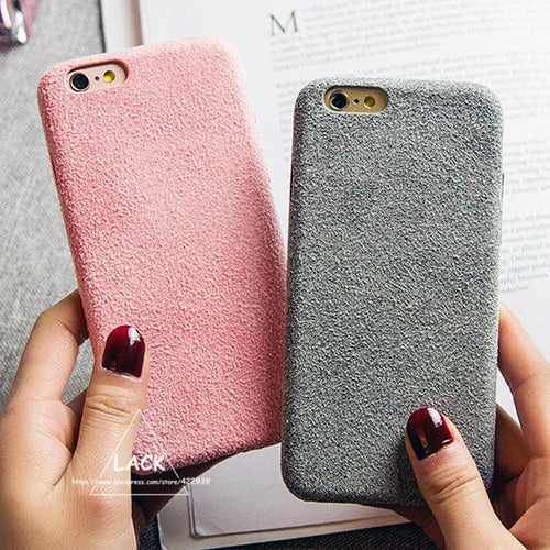 Fashion Vintage Candy Color Fuzzy Case For iphone 7 Case Luxury Soft TPU Slim Back Cover Phone Cases For iphone7 6 6S Plus Capa