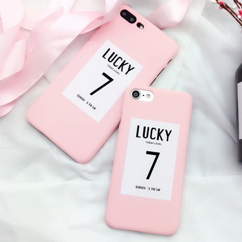 Fashion Letter Lucky Seven Case For iphone7 Funny Cartoon Letter Hard PC case For iphone 7 plus /5 5S 6 6S Plus Back Cover Coque