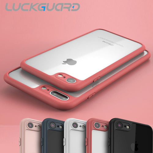 For iphone7 Case iphone 7 Plus Phone Accessories Shockproof Transparent PC Back Cover Luxury Soft Silionce Edge Bumper Fram Capa