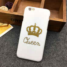 Fashion Brand King Queen Hard Plastic Ultra Thin Back Covers for Apple iPhone 6 6s 5 5s SE Luxury Crown Slim Phone Case Shell