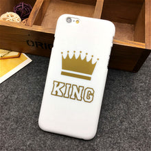 Fashion Brand King Queen Hard Plastic Ultra Thin Back Covers for Apple iPhone 6 6s 5 5s SE Luxury Crown Slim Phone Case Shell