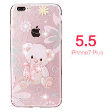 PZOZ For iphone7 Case Rhinestone Glitter Silicone Cover Original For iphone 7 Plus Luxury Crystal Diamond Soft Shell 4.7&5.5