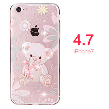 PZOZ For iphone7 Case Rhinestone Glitter Silicone Cover Original For iphone 7 Plus Luxury Crystal Diamond Soft Shell 4.7&5.5