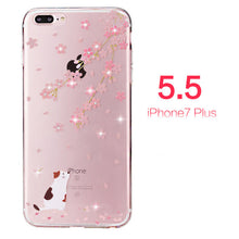 PZOZ For iphone7 Case Rhinestone Glitter Silicone Cover Original For iphone 7 Plus Luxury Crystal Diamond Soft Shell 4.7&5.5