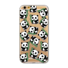 Animals Cartoon Cute Panda Girls Case for iphone 6 6s 7 Plus 7Plus 6Plus 5 5s SE soft silicone Protector Cover fundas bag Cases