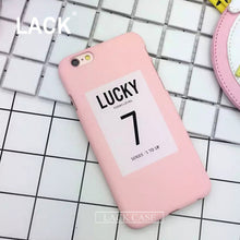 Fashion Letter Lucky Seven Case For iphone7 Funny Cartoon Letter Hard PC case For iphone 7 plus /5 5S 6 6S Plus Back Cover Coque