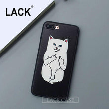 Funny Cartoon Cat Case For iphone 7 Case For iphone7 PLus 6 6S 5 5S Phone Cases Cute Grumpy Animal Middle Finger Back Cover Capa
