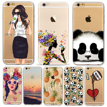 Animals Cartoon Cute Panda Girls Case for iphone 6 6s 7 Plus 7Plus 6Plus 5 5s SE soft silicone Protector Cover fundas bag Cases