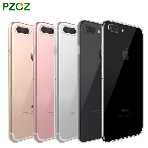 PZOZ For iphone 7 Case Silicone Cover For iphone 7 Plus Transparent Color Slim Phone Protection Soft Shell For iphone 6 Plus 5 4