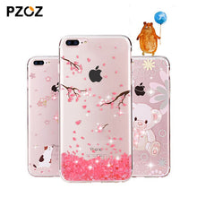 PZOZ For iphone7 Case Rhinestone Glitter Silicone Cover Original For iphone 7 Plus Luxury Crystal Diamond Soft Shell 4.7&5.5