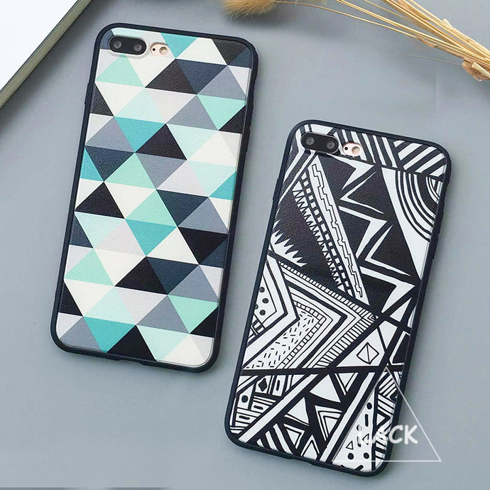 Fashion Geometry Triangle Case For iphone 7 Case For iphone7 PLus 6 6S Plus 5 5S Back Cover Abstract Graffiti Phone Cases Capa
